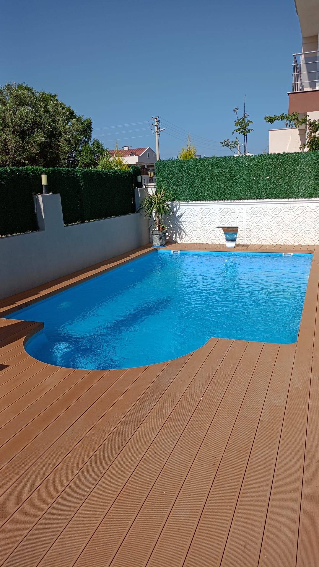 Poolsand İzmir Menderes Polyester Moneblok Fiber Havuz Çalışmamız 